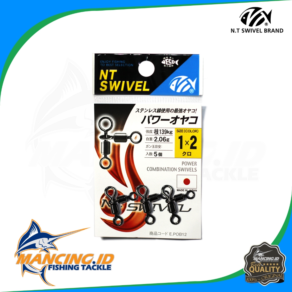 NT SWIVEL E.POB [444 P] POWER COMBINATION SWIVELS Kili-Kili Premium 3-Way Fishing Rod Strong Anti-Co