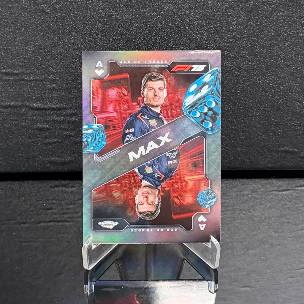 การ์ด F1 Topps Chrome F1-75 (ACE OF TRADS) - Max Verstappen (กระทิงแดง) (RARE INSERT - RAINBOW)