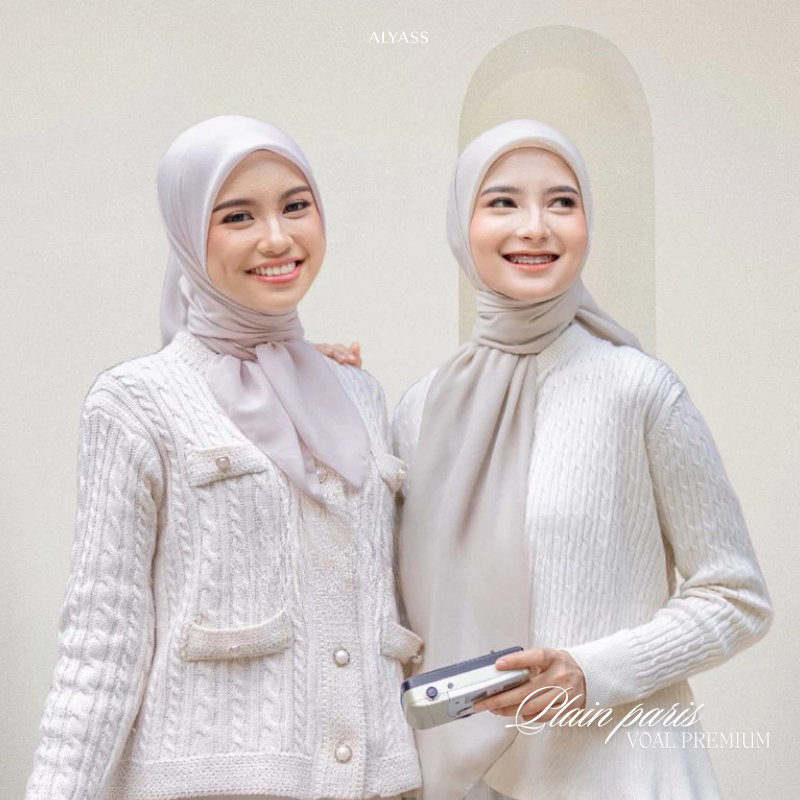Alyass Hijab - Paris Premium Plain Series Hijab - Premium Japanese Paris Square Hijab