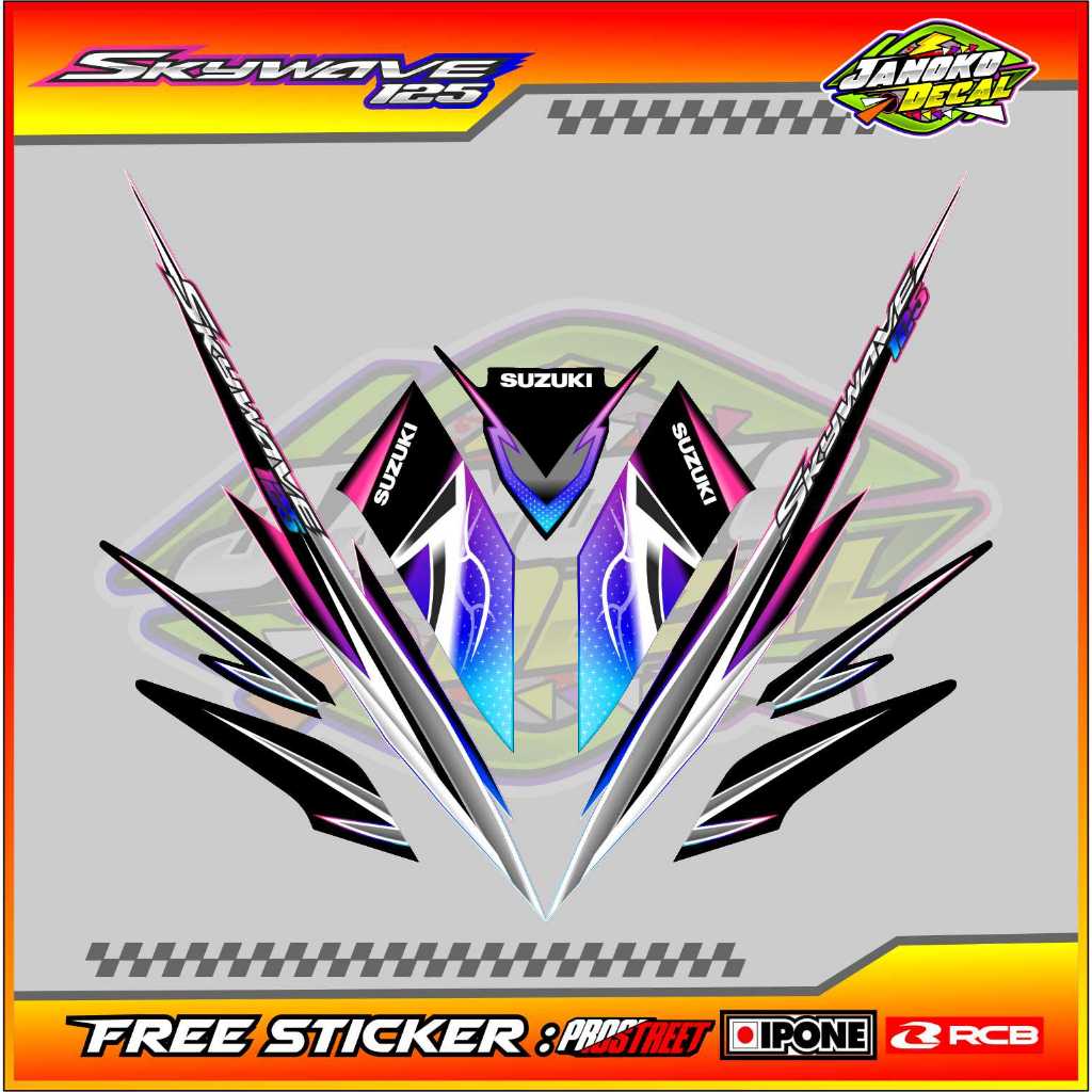 SUZUKI SKYWAVE 125 VARIATION STRIPING / SKYWAVE 125 MOTORCYCLE VARIATION STICKER LIST