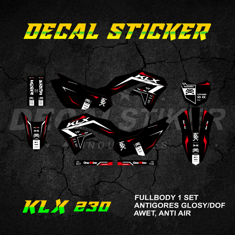UNGU MERAH HIJAU DECAL STICKER KLX 230 FULLBODY (001) DECAL STICKER LX RS SE SM 2019 2020 2021 2022 