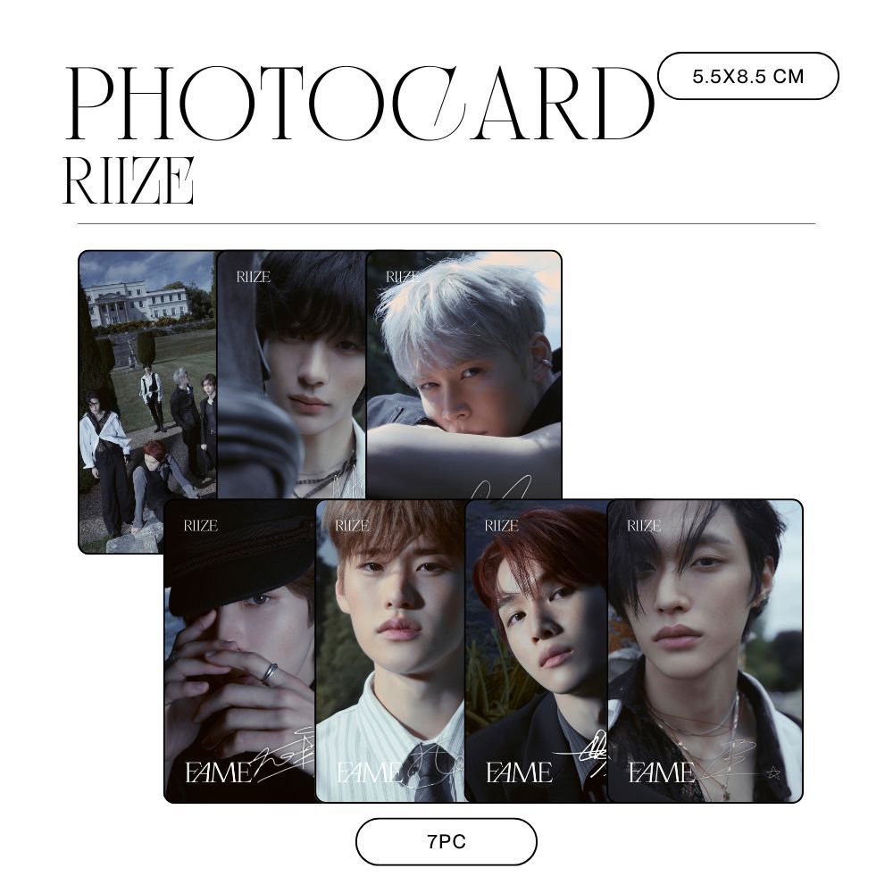 HOLOGRAM PHOTOCARD RIZE FAME 7 ชิ้น KPOP UNOFFICIAL SHOTARO SUNGHAN EUNSEOK SEUNGHAN SOHEE WONBIN