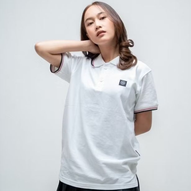 TROUBMAKER UNISEX POLOSHIRT - BIANCO WHITE - SHORTSLEEVE