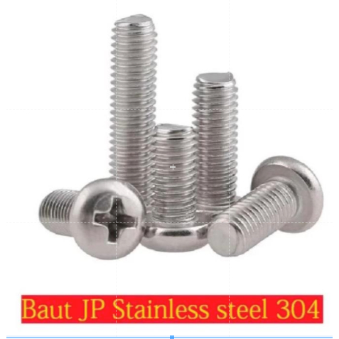 1 ชิ้น JP Bolt M8 x 10 / M8 x 12 / M8 x 14 / M8 x 16 / M8 x 18 / M8 x 20 / M8 x 25 / Philips Pan Bol