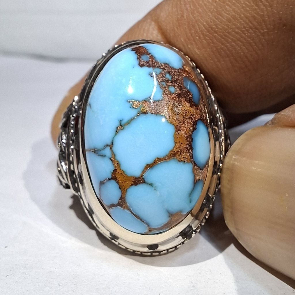 ไข่เกลือ EGYPTIAN TURQUOISE EST DIM 21x14x10 RING 8.5