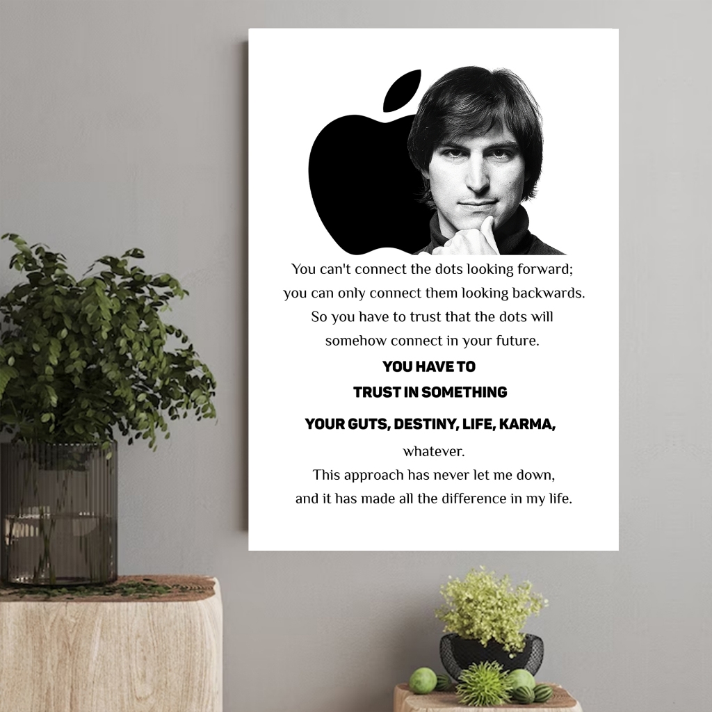 STEVE JOBS QUOTE 3 โปสเตอร์กรอบไม้ Wall Decor Wall DECORATION APPLE STEVE JOBS IPHONE