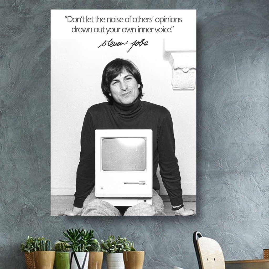 STEVE JOBS QUOTE 4 โปสเตอร์กรอบไม้ Wall Decor Wall DECORATION APPLE STEVE JOBS IPHONE