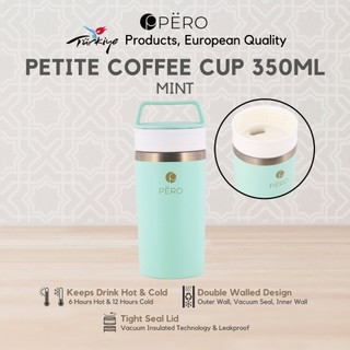 Pero Tumbler Petite Coffee Cup 350ML Stainless Steel / Mini Coffee Cup Top Handle Non Leak Proof Cap / Mini Tumbler Kopi Anti Tumpah Simple