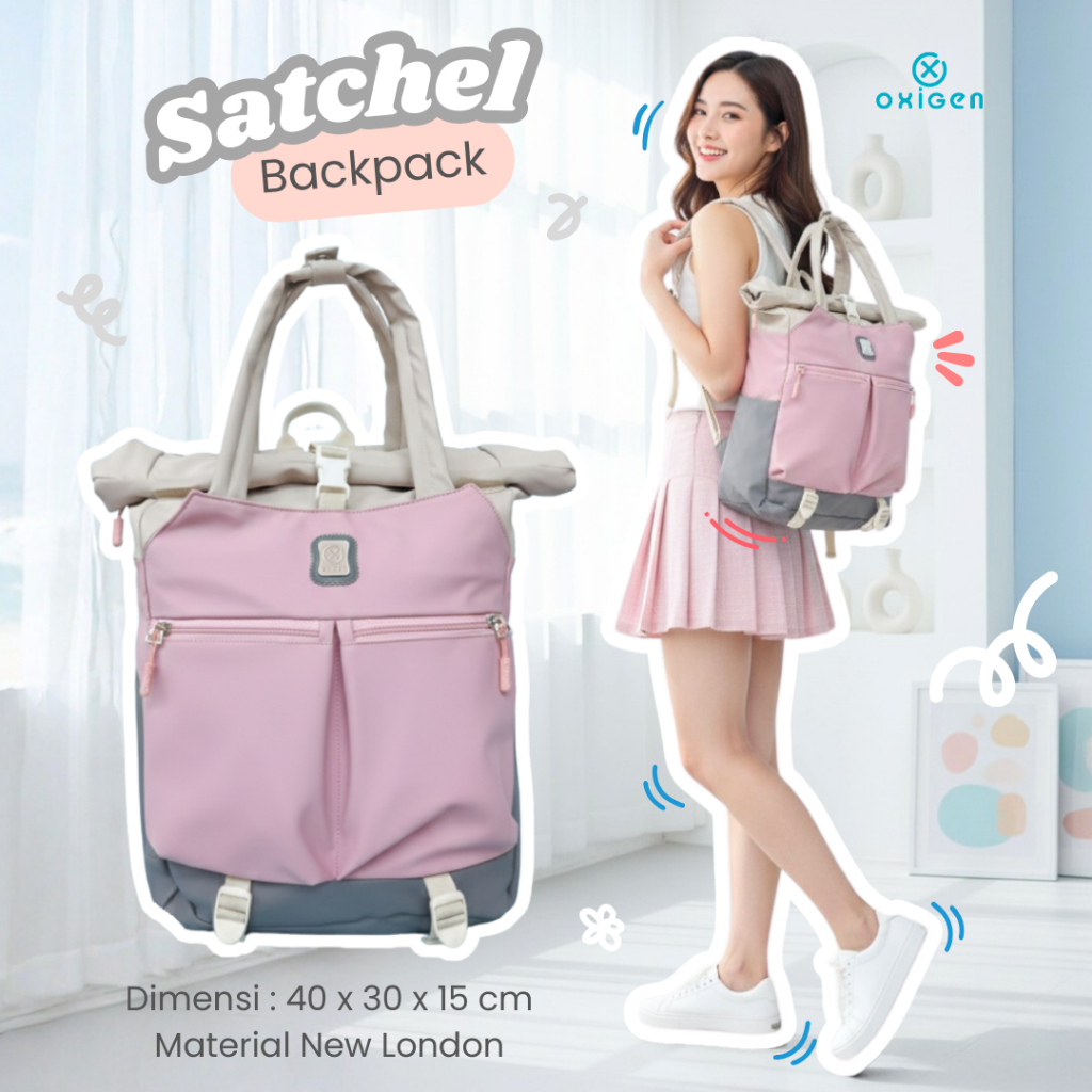 Oxygen Satchel Stylish Laptop Backpack Free Raincover Waterproof Bag