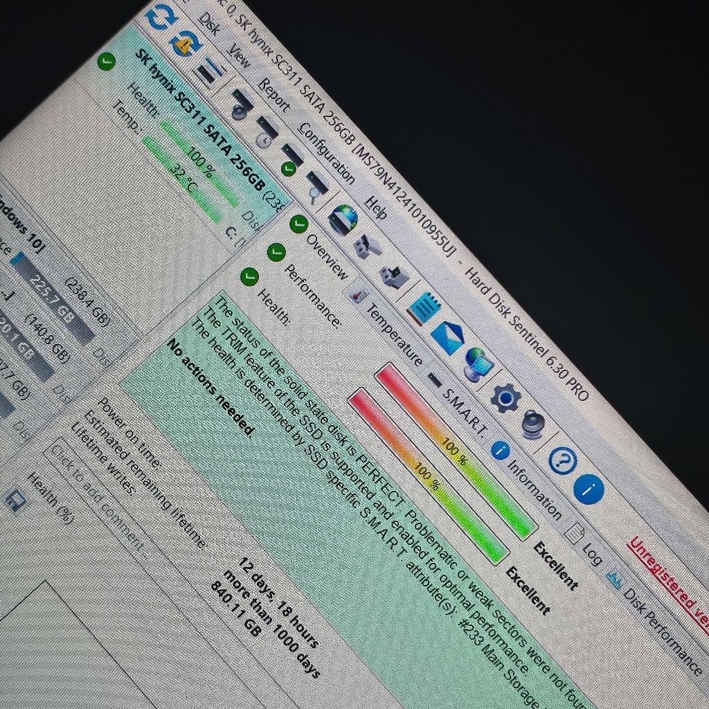 SSD SATA m.2 256gb SK Hynix Nominus Nominus - สุขภาพ 100