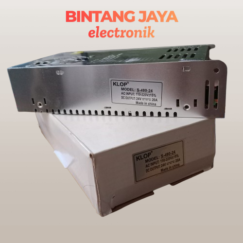 KLOP POWER SUPPLY 24V 20A สวิตช์