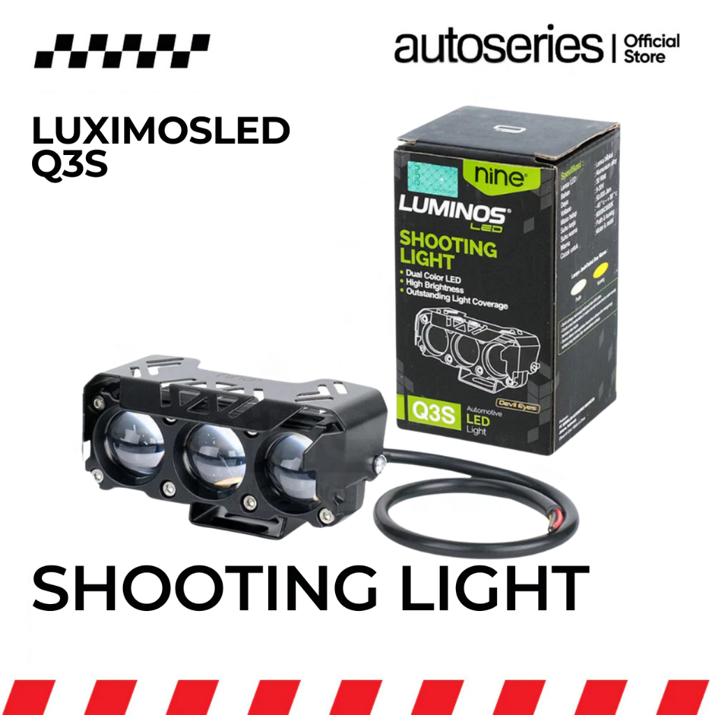 MATA LUXIMOS SQL 3-Eye 60W รถจักรยานยนต์ LED เลเซอร์ Super Bright สีขาวสีเหลือง Dusk กันฝน Q3S