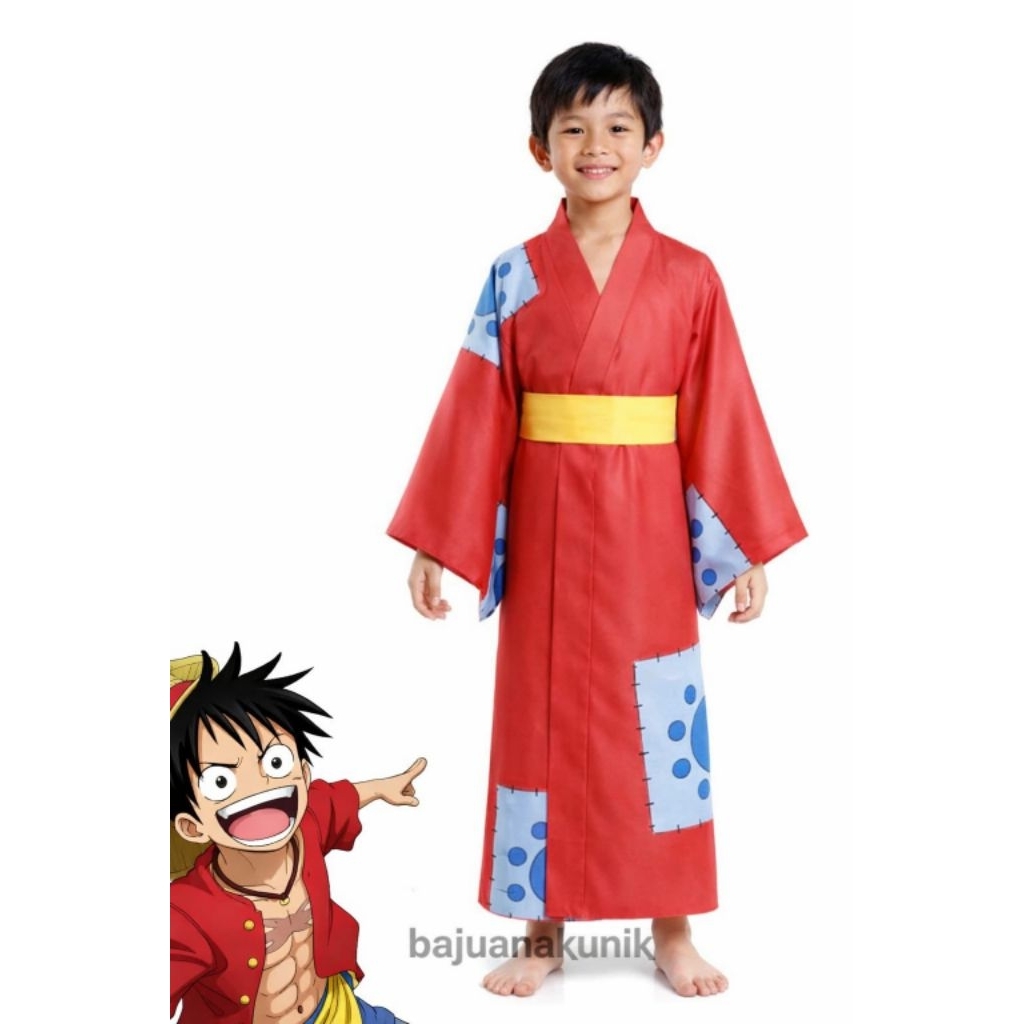 BAJUANAKUNIK / LUFFY COSTUME / LUFFY KIMONO / CHILDRENS PAWAI COSTUME / BOYS ROBE
