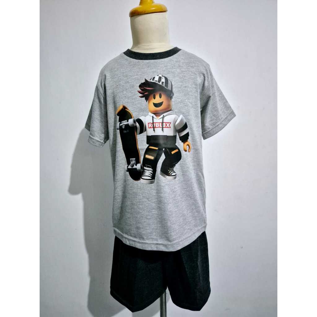 Hello Pyjamas - Roblox Skate Board Grey Boys T-Shirt Pyjamas Set
