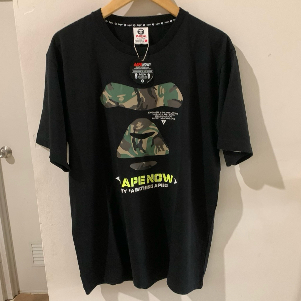 เสื้อยืด AAPE ดั้งเดิม - เสื้อยืดอาบน้ํา AAPE - เสื้อยืด AAPE สีดําดั้งเดิม
