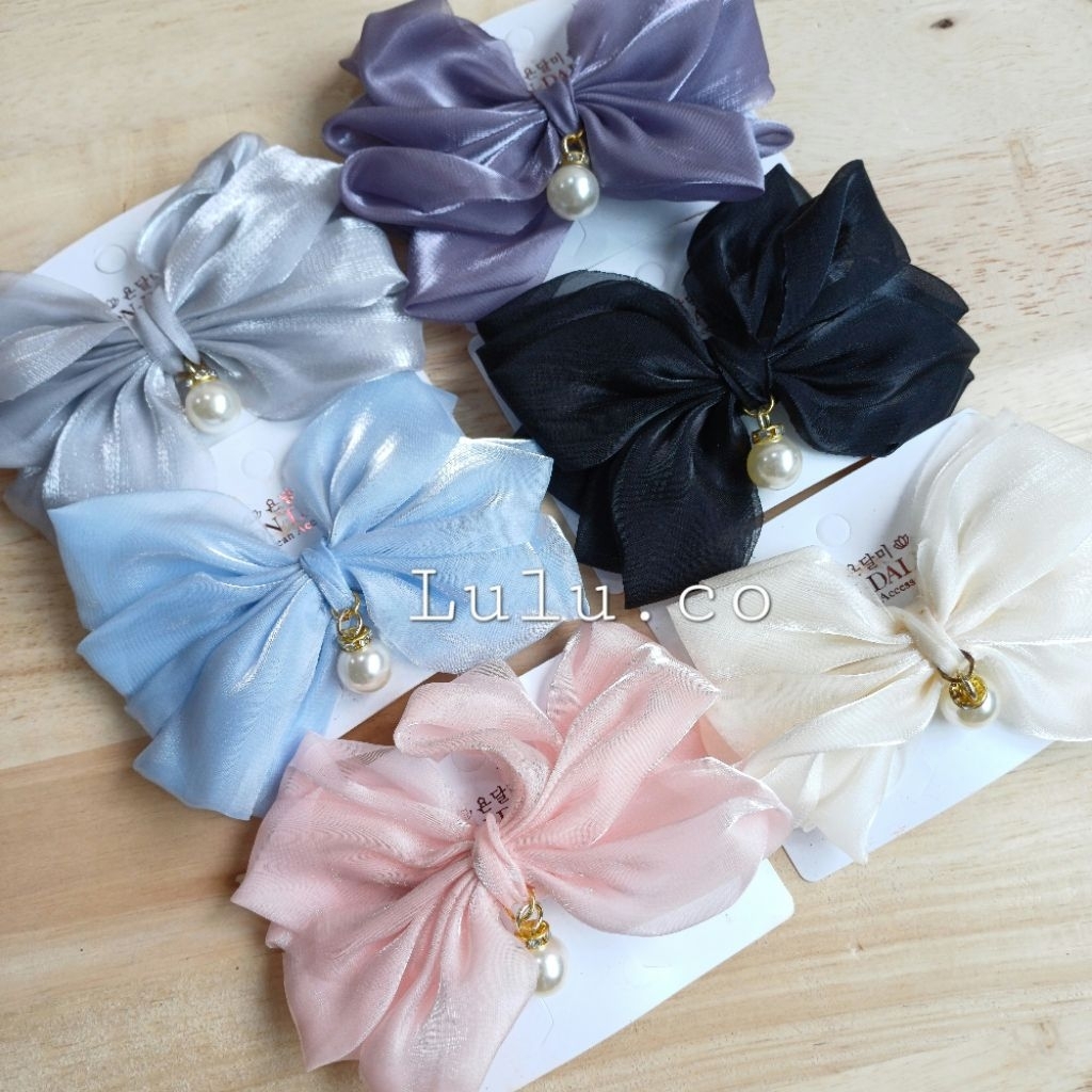 YONDLMI J3989 คลิปจระเข้ริบบิ้นโบว์