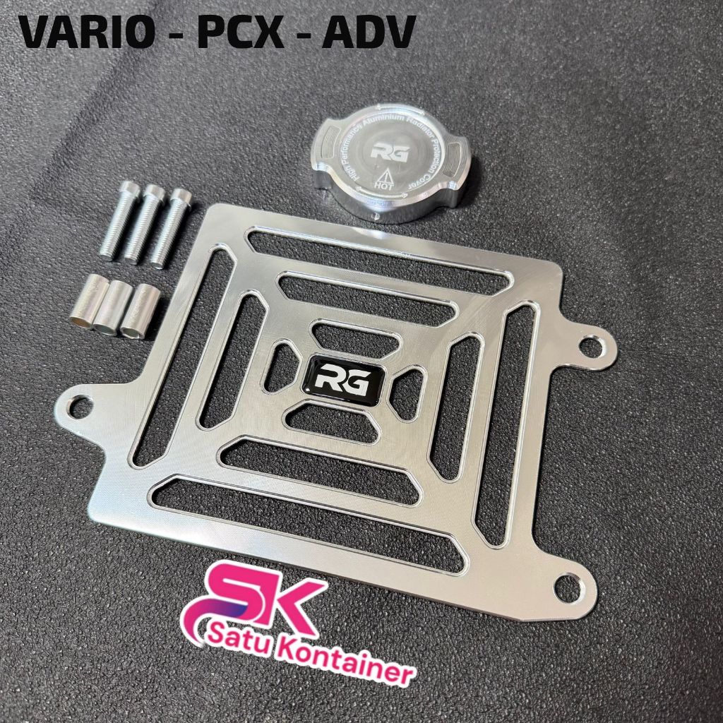 RG RADIATOR COVER PACKAGE + PCX 150 VARIO 150 ADV 150 ORIGINAL RG RADIATOR COVER SILVER ONE CONTAINE