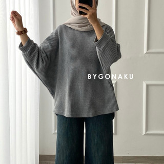 [GONAKU] Charlotte Blouse Oversized Top | Atasan Wanita | Blouse Jumbo | Bigsize | Blouse Wanita | Bumil Friendly