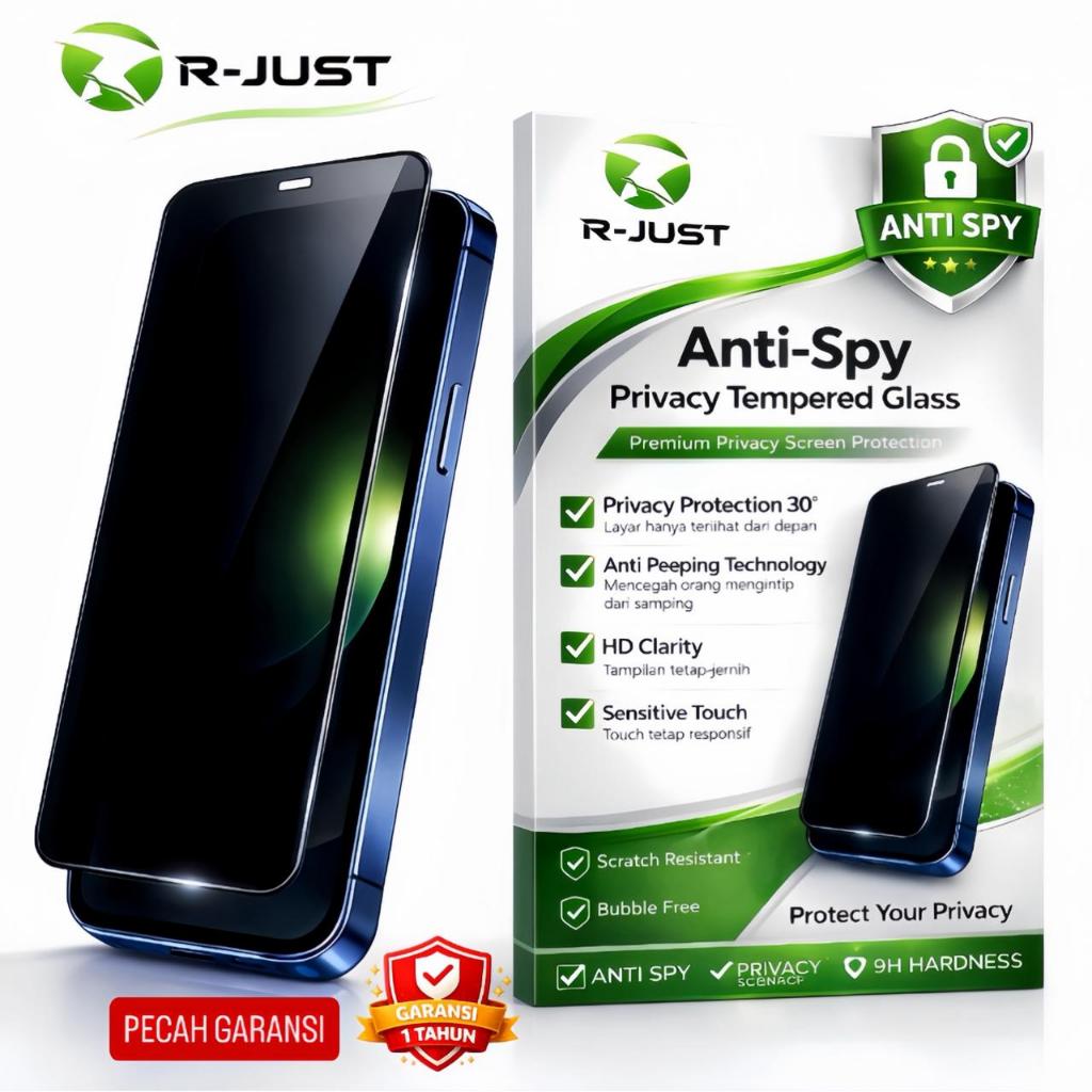 R-JUST อย่างเป็นทางการรับประกัน 1 ปี Anti Spy กระจกนิรภัยสําหรับ iPhone 17 Air 17 Pro Max 16 Pro Max