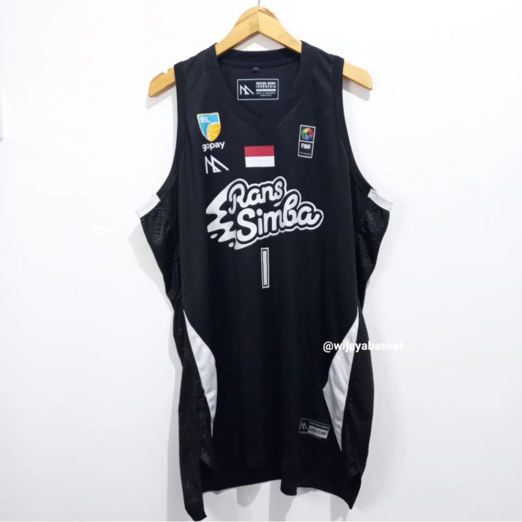 เสื้อแข่งบาสเก็ตบอล RANS SIMBA ดั้งเดิม RANDOM NUMBER - สีดํา