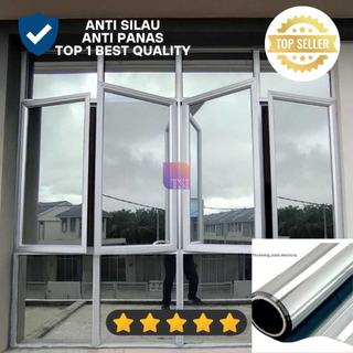 Stiker Kaca Film Cermin Jendela Mobil Rumah Gedung Stiker Kaca Film Hitam One Way Riben Anti Panas 80% 60% 40%