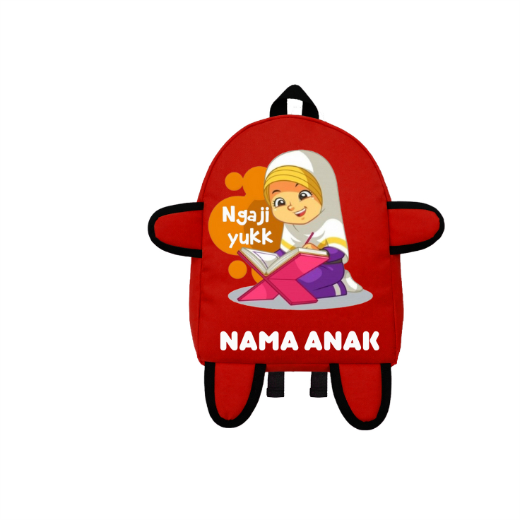 Childrens Mini Backpack - Mini Backpack with Ngaji Motif for Girls - Childrens Mini Backpack (ชื่อฟร