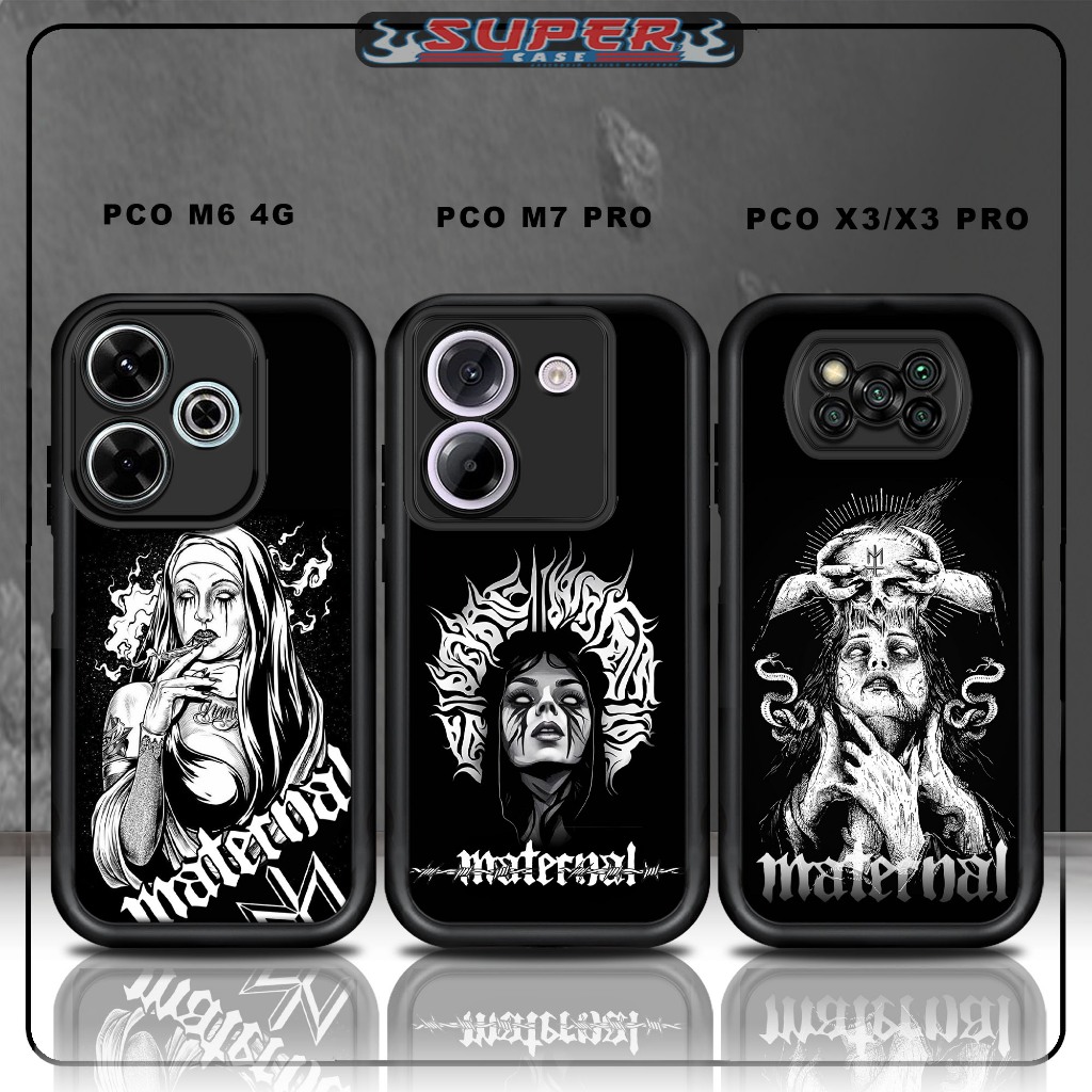 กรณี Hp สําหรับ SoftCase Hp สําหรับแก้วสีดําพรีเมี่ยม POCO M6 4G PCO M7 PRO PCO X3/X3 PRO ออกแบบ MAT