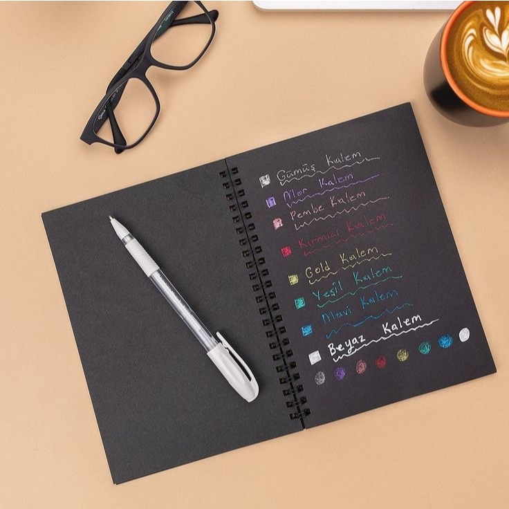 A5 A4 B5 BLACKPAPER NOTEBOOK / BLACK PAPER NOTEBOOK / NOTEPAD / BLACK PAPER NOTEBOOK