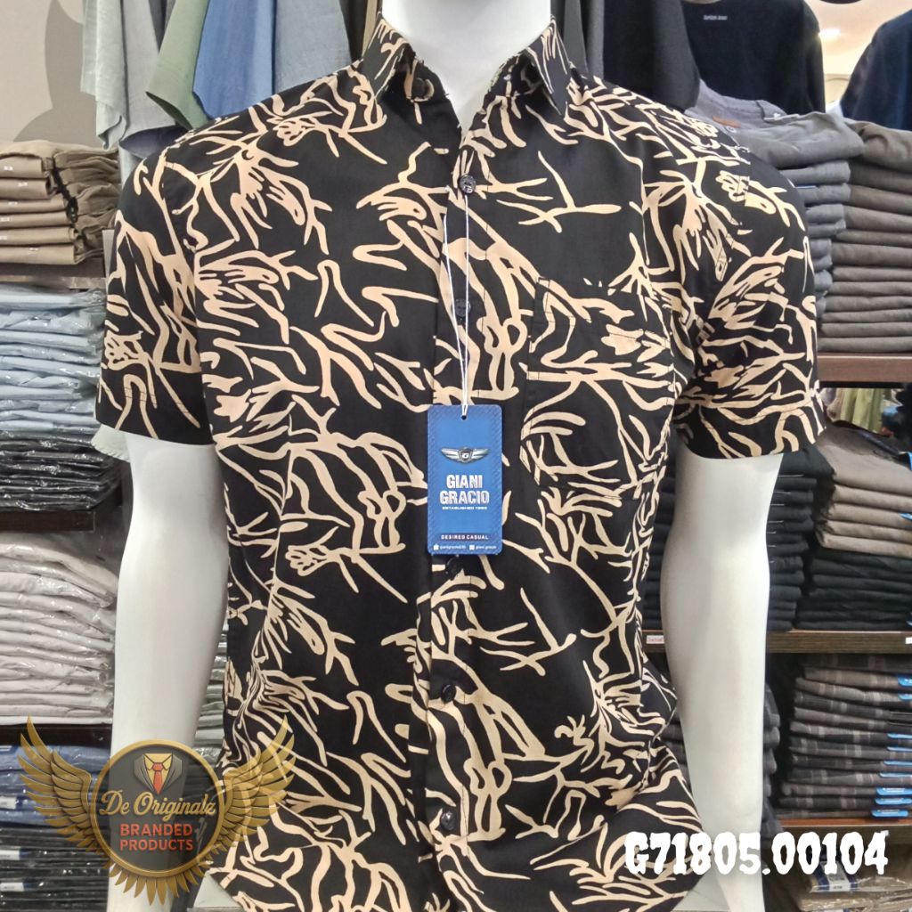 KEMEJA GIANI GRACIO Original Short Sleeve Shirt - G71805.00104 สีดํา