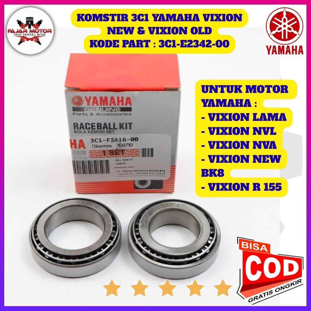 3C1 คอพวงมาลัยสําหรับ Yamaha Vixion New & Vixion Old - COMPLETE NVL / NVA ORIGINAL PREMIUM รถจักรยาน