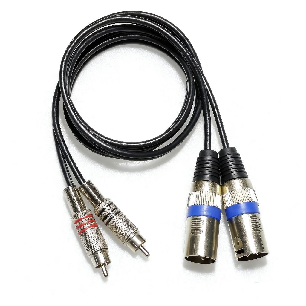 Star Double Input Cable 2-2 RCA Jack Iron To Jack XLR Canon Male ความยาว 1 เมตร