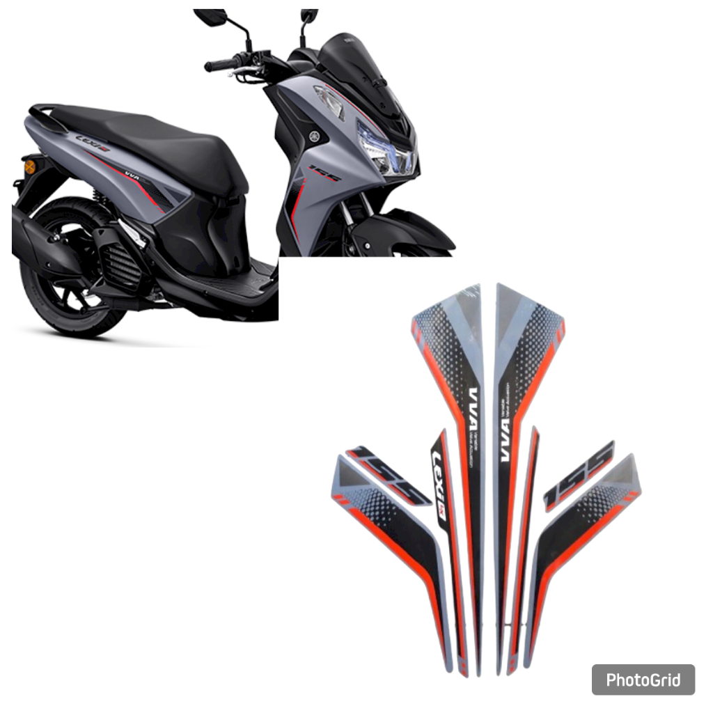 Striping sticker liss les body polet motor yamaha lexi 2024 มาตรฐาน สีเทา ครบชุด