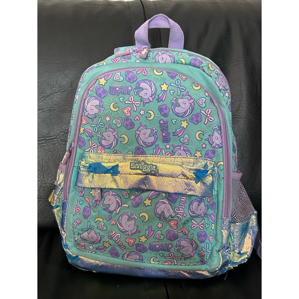 PRELOVED SMIGGLE GREEN UNICORN BACKPACK ของแท้ 100%