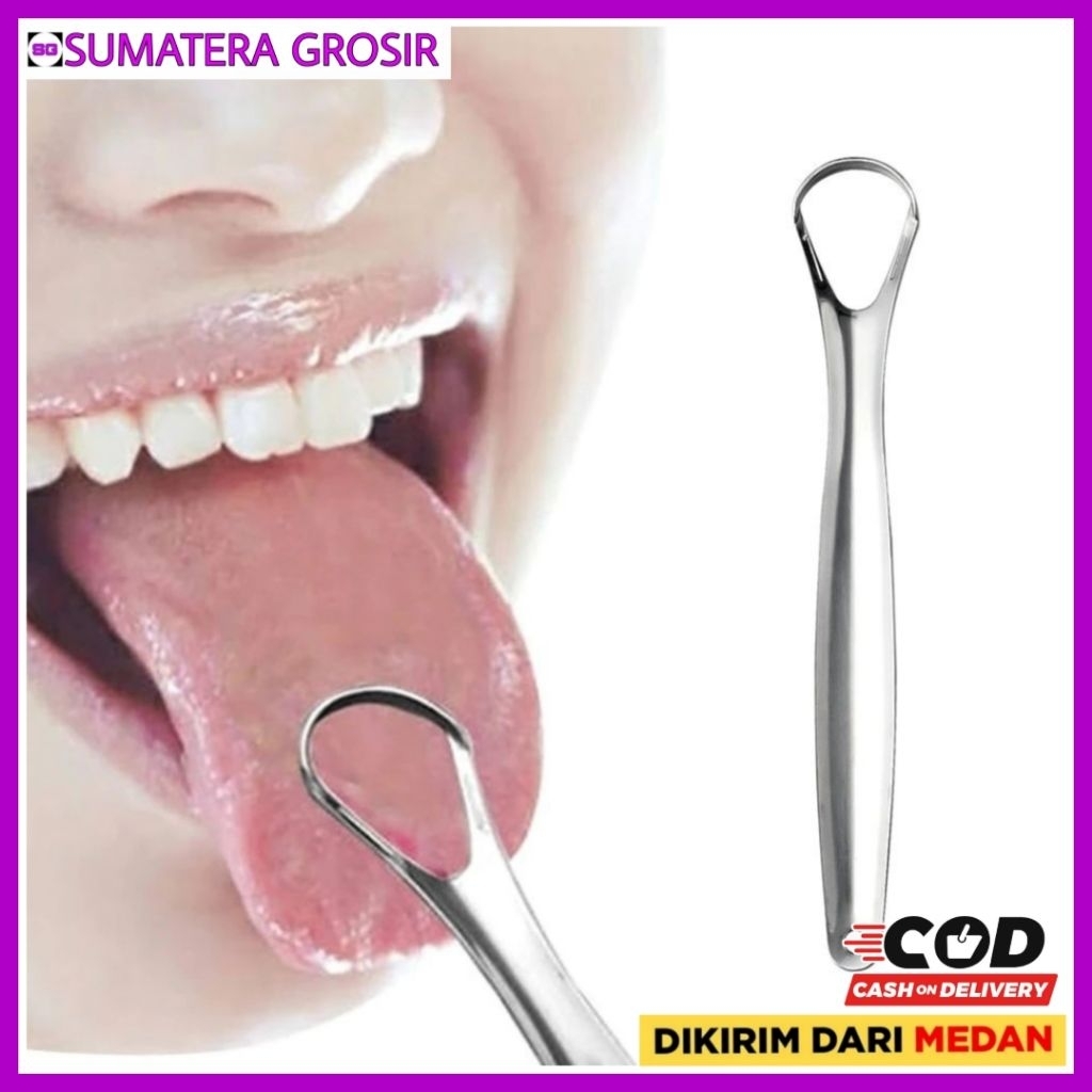 FourSoft Tongue Cleaner Tongue Oral Scraper Cleaner สแตนเลส - LO13 - สีเงิน