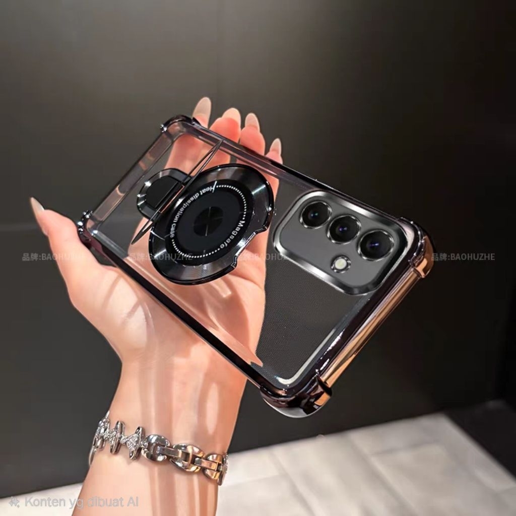 Magsafe เคสใสสําหรับ SAMSUNG A57 5G ซิลิโคน STANDING IRING holder