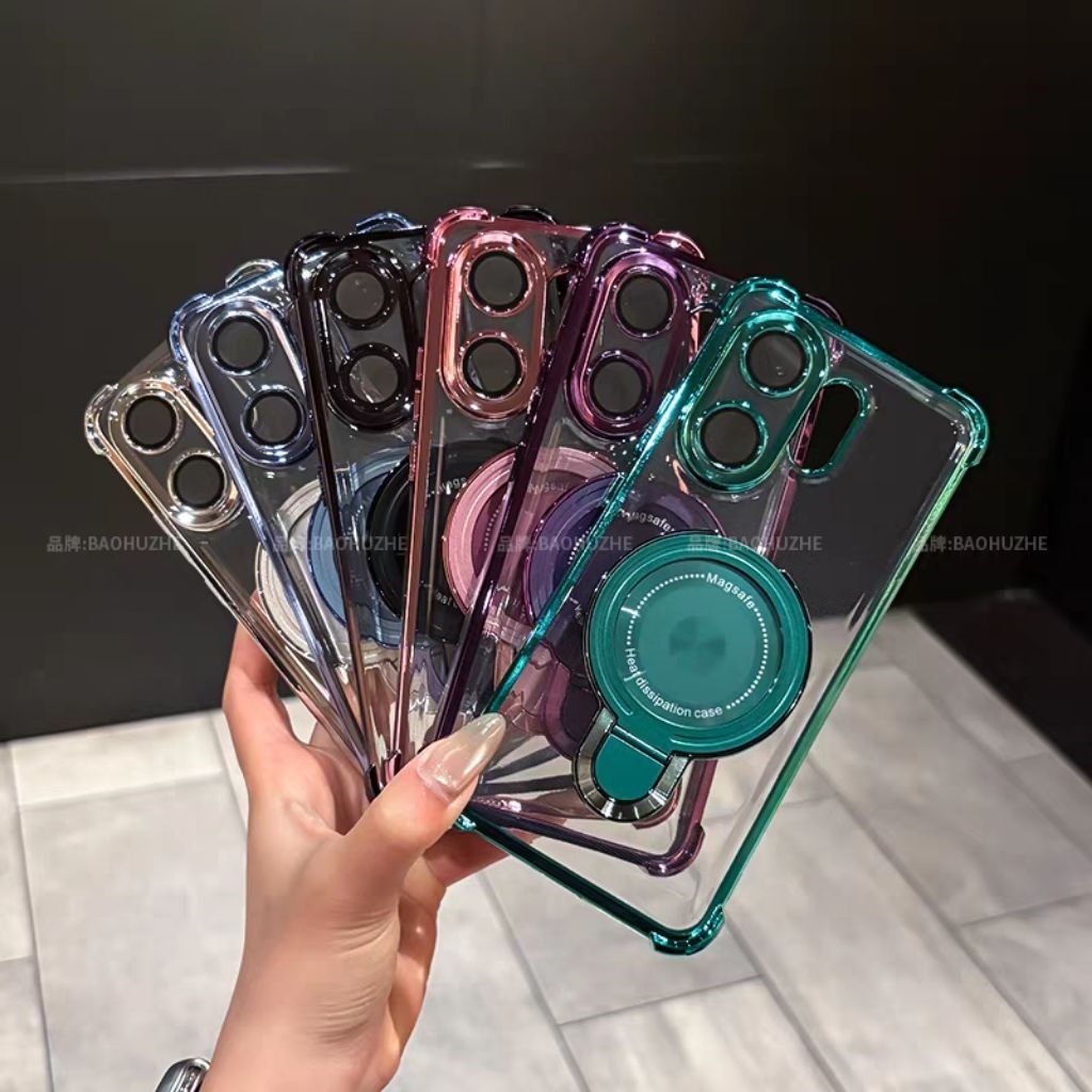 Magsafe เคสใสสําหรับ vivo V60 ซิลิโคน STANDING IRING holder