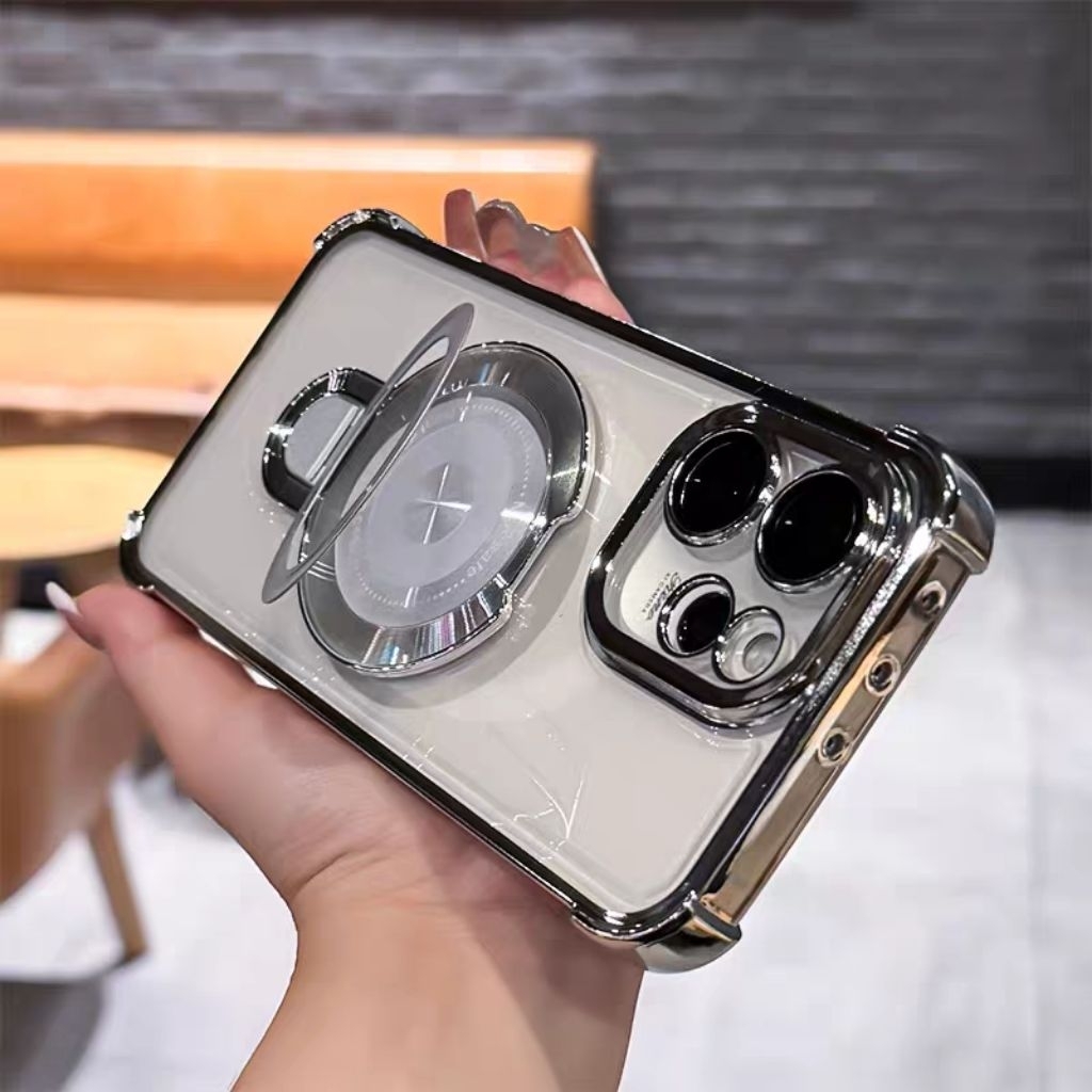 Magsafe เคสใสสําหรับ Reno 15 PRO ซิลิโคน STANDING IRING holder