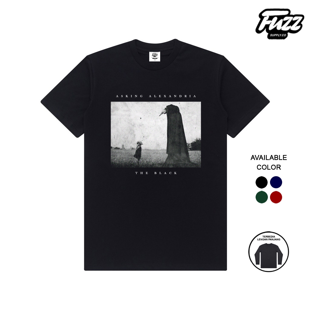 Fuzz Kaos Band Asking Alexandria เสื้อยืดสีดําเพลงโลหะผ้าฝ้าย Unisex หวี 30s