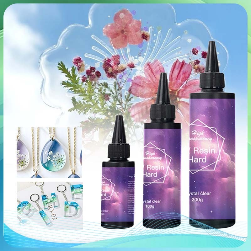 Clear UV เรซิ่น UV เรซิ่นนุ่ม UV เรซิ่น Hard เรซิ่น UV Hard Clear DIY กาว UV เรซิ่น Hard 50/100/200g