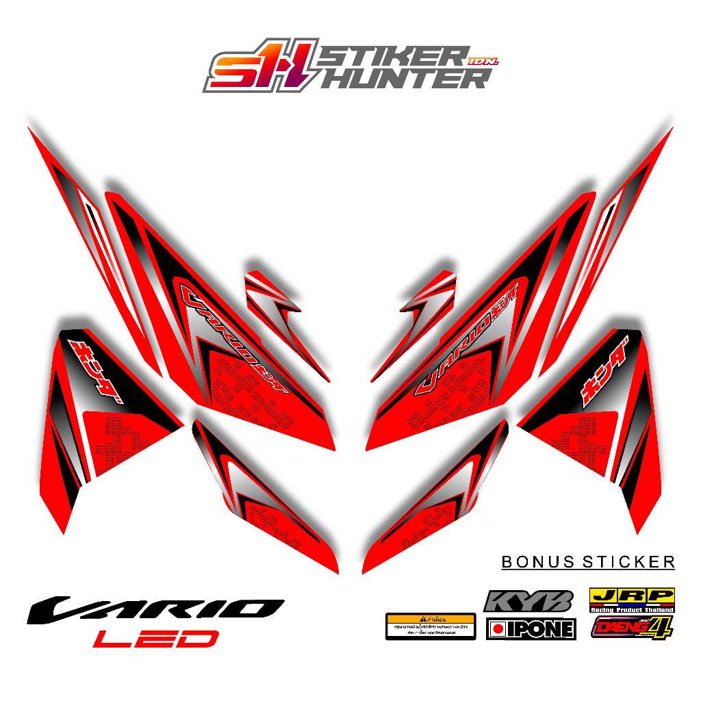 HONDA VARIO LED 2015 - 2017 AERO V1 DECAL สติ๊กเกอร์แถบ / สติ๊กเกอร์HUNTER / แถบดัดแปลง
