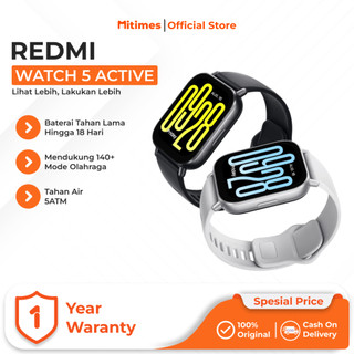 Xiaomi Redmi Watch 5 Active 2.00 Inch Smart Watch140+ Mode Olahraga Tahan Air 5ATM Baterai Tahan 18 Hari