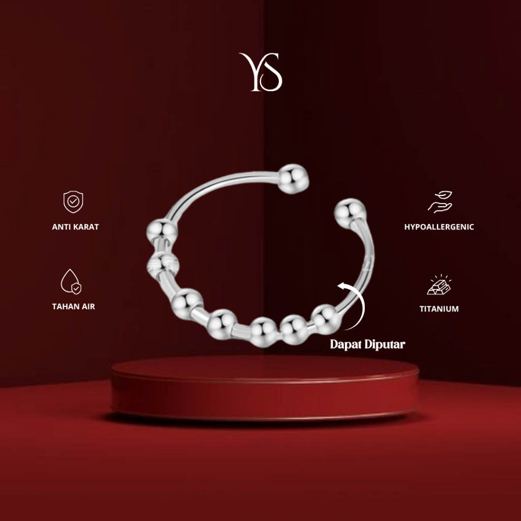YS - แหวนความวิตกกังวล Unisex Anti-Rust Titanium Fidget Ring
