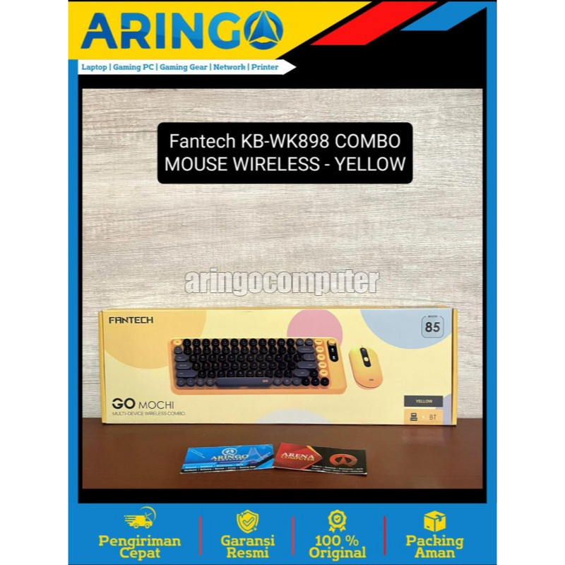 Fantech KB-WK898 GO MOCHI85 COMBO MOUSE WIRELESS/BLUETOOTH - สีเหลือง