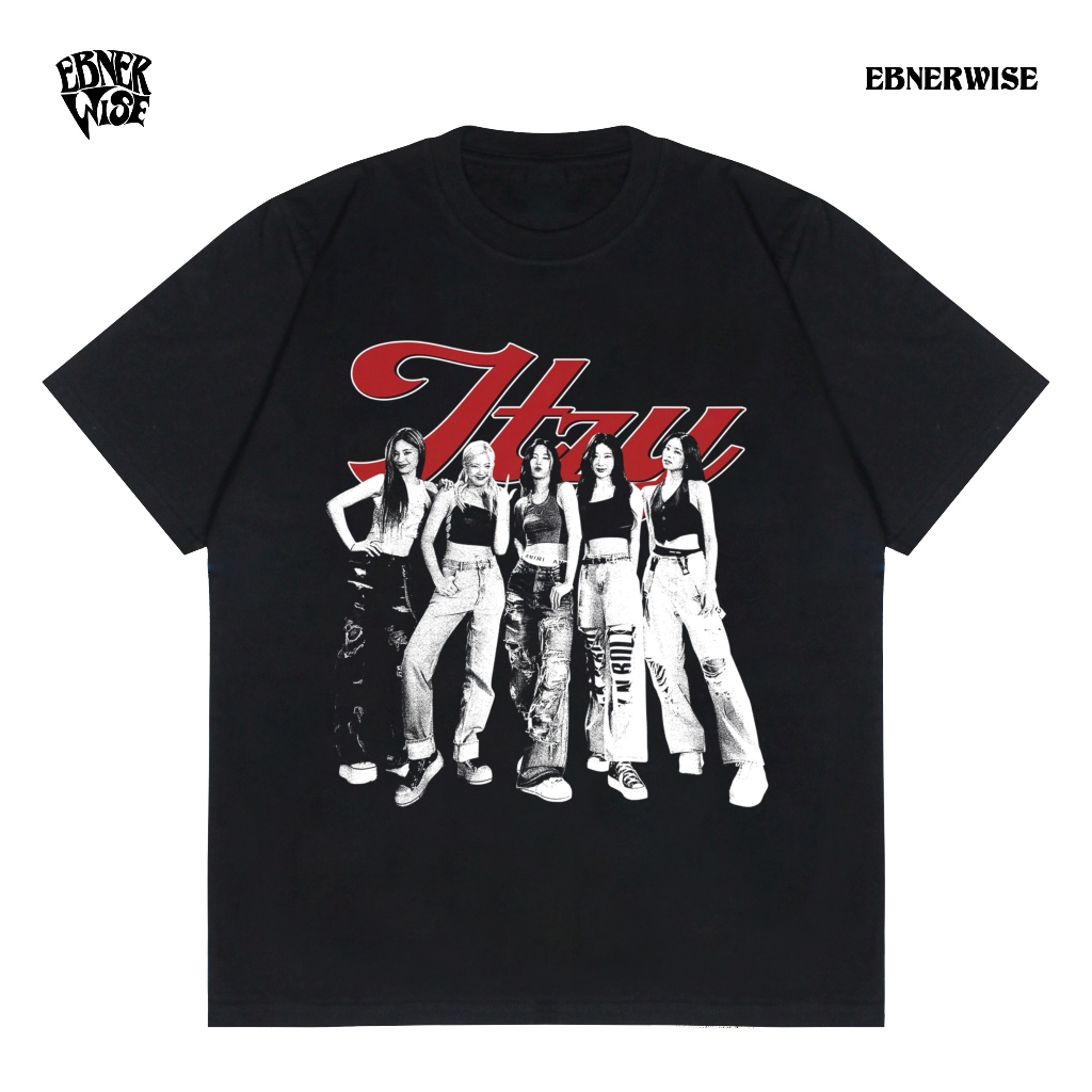 เสื้อยืด Ebnerwise Itzy เสื้อยืด Kpop สีดําสําหรับผู้ชายและผู้หญิง