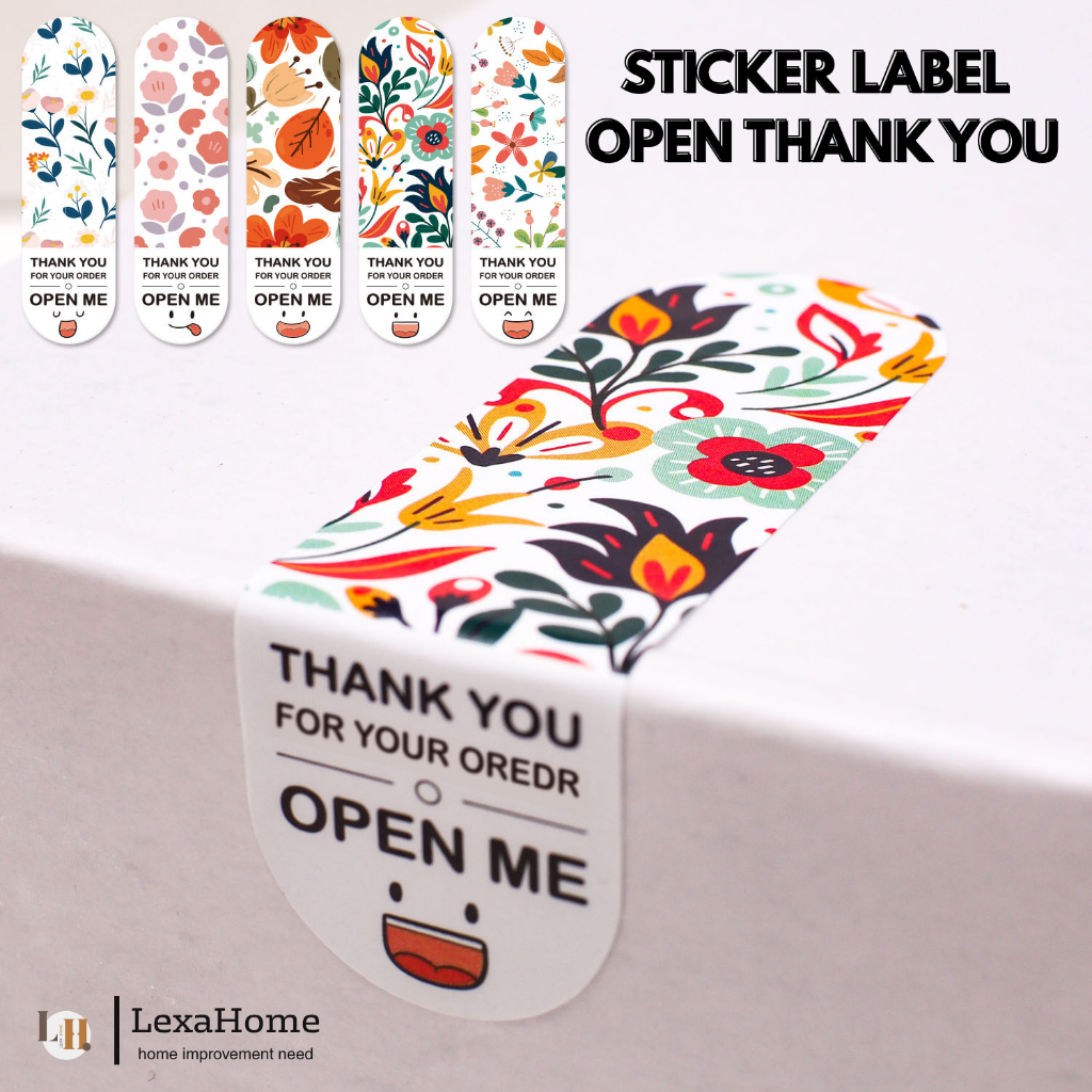 [100 ชิ้น] Open Me Thank You For Order Label Packing Seal Stickers, Cardboard Packing Stickers
