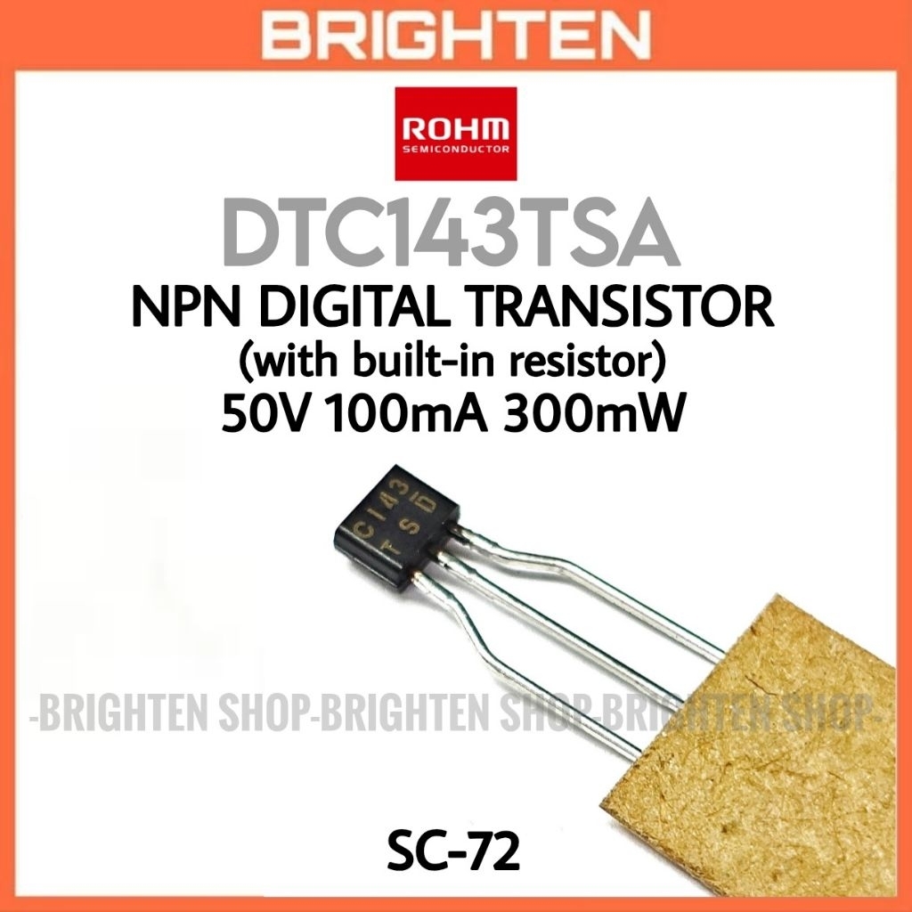 ROHM DTC143TSA NPN ทรานซิสเตอร์ดิจิตอลพร้อมตัวต้านทานในตัว C143