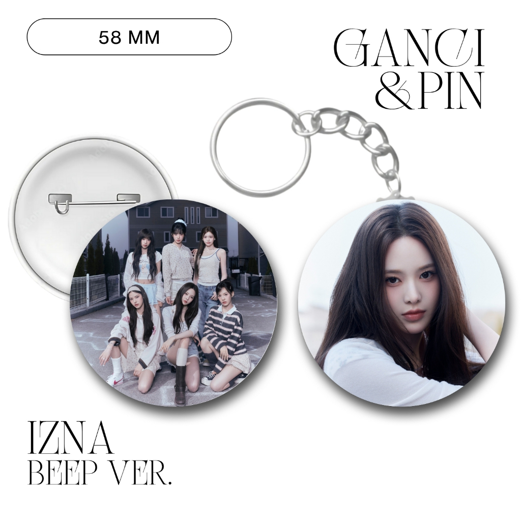 GANTUNGAN IZA PIN BEEEP KEYCHAIN 58 MM KPOP IDOL KEYCHAIN UNOFFICIAL JEEMIN JUNGEUN SARANG JIYOON