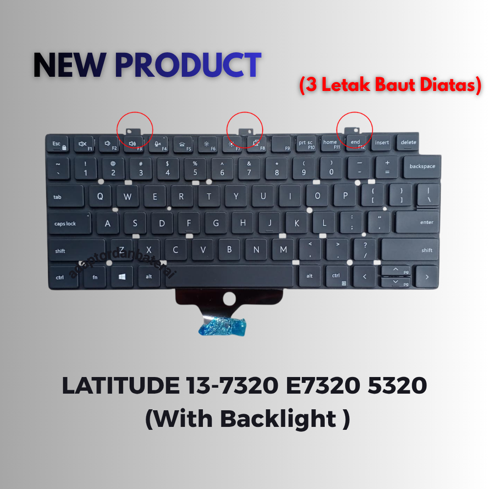 Latitude 13-7300, E7320, 5320 แป้นพิมพ์แล็ปท็อป 018YPJ PK1330R2B00 DLM20F5 สีดําพร้อมแบ็คไลท์