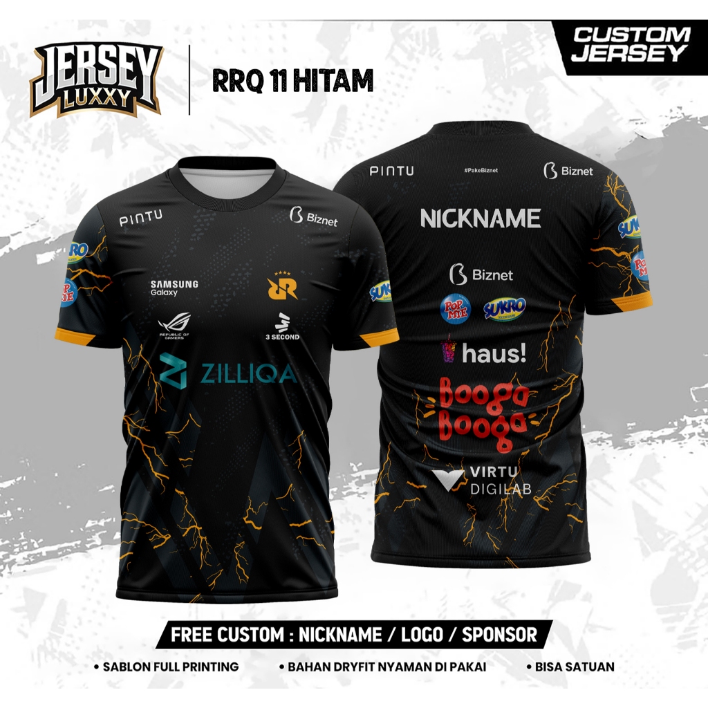 RRQ 11 Black Custom Nickame Dri-Fit Luxury Jersey