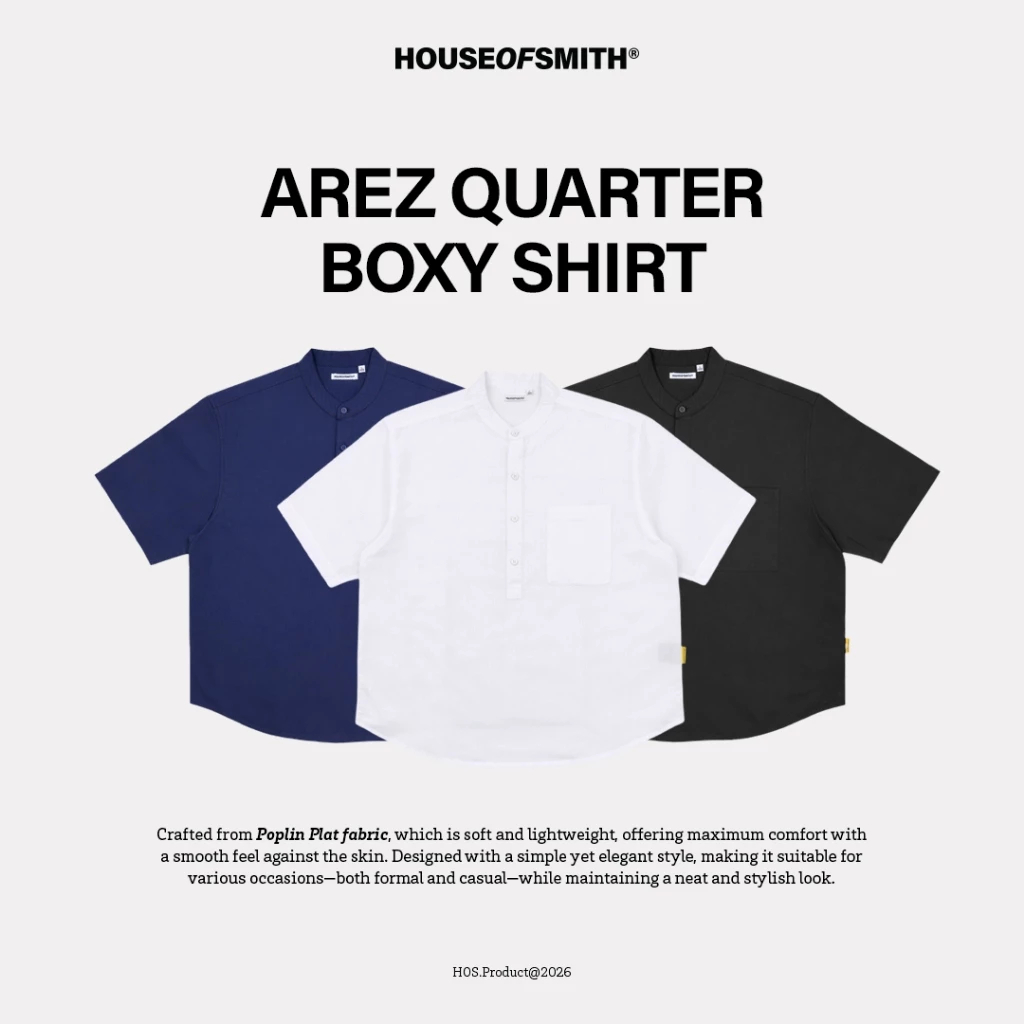 KEMEJA House of Smith BJM Mens Boxy Shirt - Arez Quarter Boxy Shirt - Boxy Shirt
